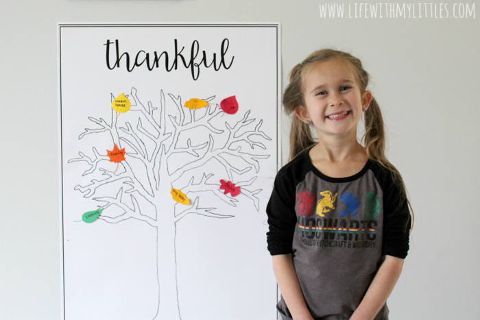 This free giant printable gratitude tree is such a great visual representation of gratitude in November! Print it off and count down the days to Thanksgiving! Perfect for kids of all ages and adults!