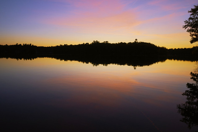 024824a  Almost Abstract - Sunset On Lower Kaubashine Lake