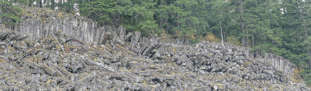 Toppling Lava Columns made out of Dacite, Loggers Lake, Whistler, BC, Canada