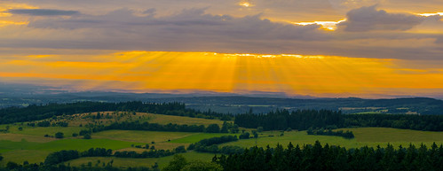vogelsberg hesse germany landscape nature summer sunset