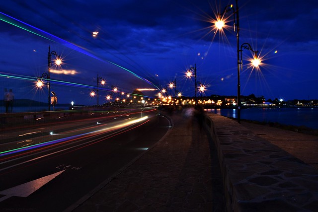 Night Bridge with Road in Nessebar