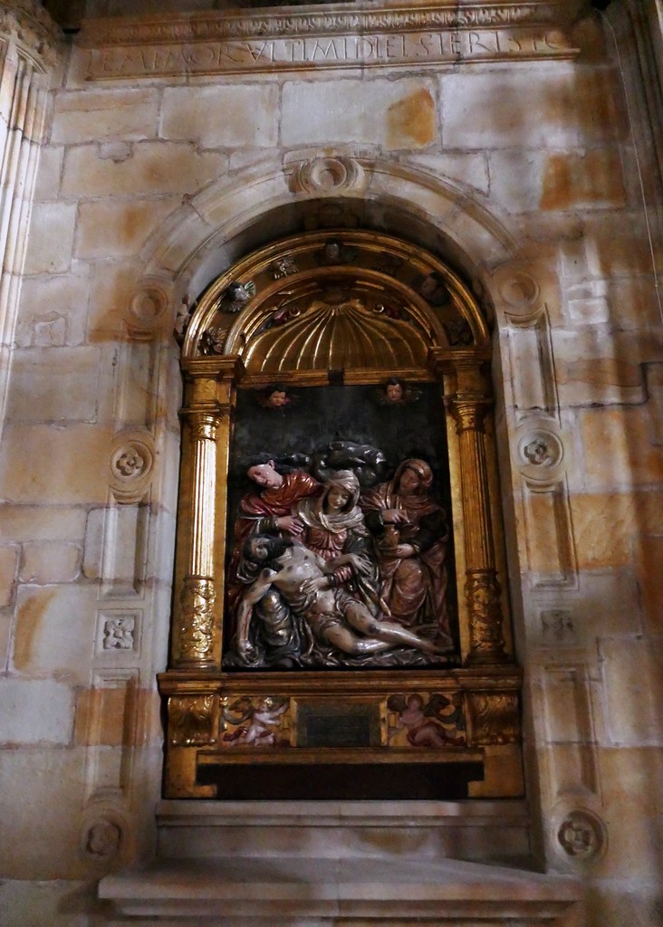Pieta, retable baroque, monastère Santa María de Zenarruza (XIVe_XVe), Ziortza-Bolibar, comarque de Lea-Artibai, Biscaye, Pays basque, Espagne.
