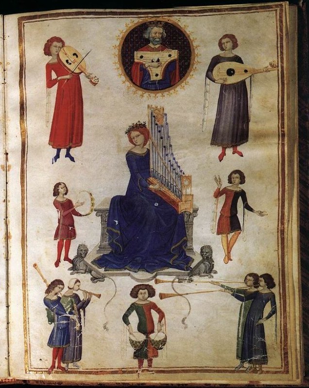 190 Свободные искусства. Музыка. 1350 г. Национальная библиотека, Неаполь