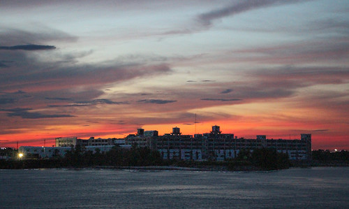 sunset neworleans twilight river sea view sky america