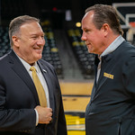 Secretary Pompeo Meets With Wichita State Basketball Coaches and Players Secretary of State Michael R. Pompeo meets with coaches and players of the men’s and women’s basketball teams at Wichita State University in Wichita, Kansas, on October 25, 2019. [State Department photo by Ron Przysucha/ Public Domain]