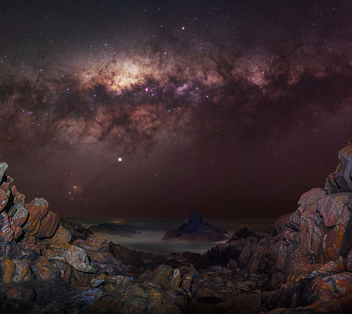 milky way stars space canal rocks yallingup dunsborough ocean southern hemisphere western australia dslr long exposure rural 50mm d5500 night photography nikon astronomy galaxy landscape astrophotography outdoor core great rift ms ice panorama ioptron skytracker hoya red intensifier filter sea explore explored