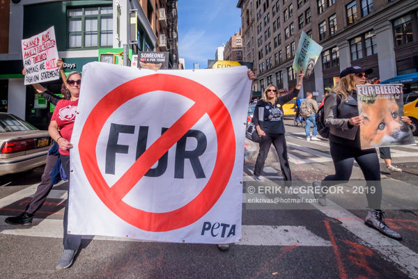 Animal Rights groups march against fur trade