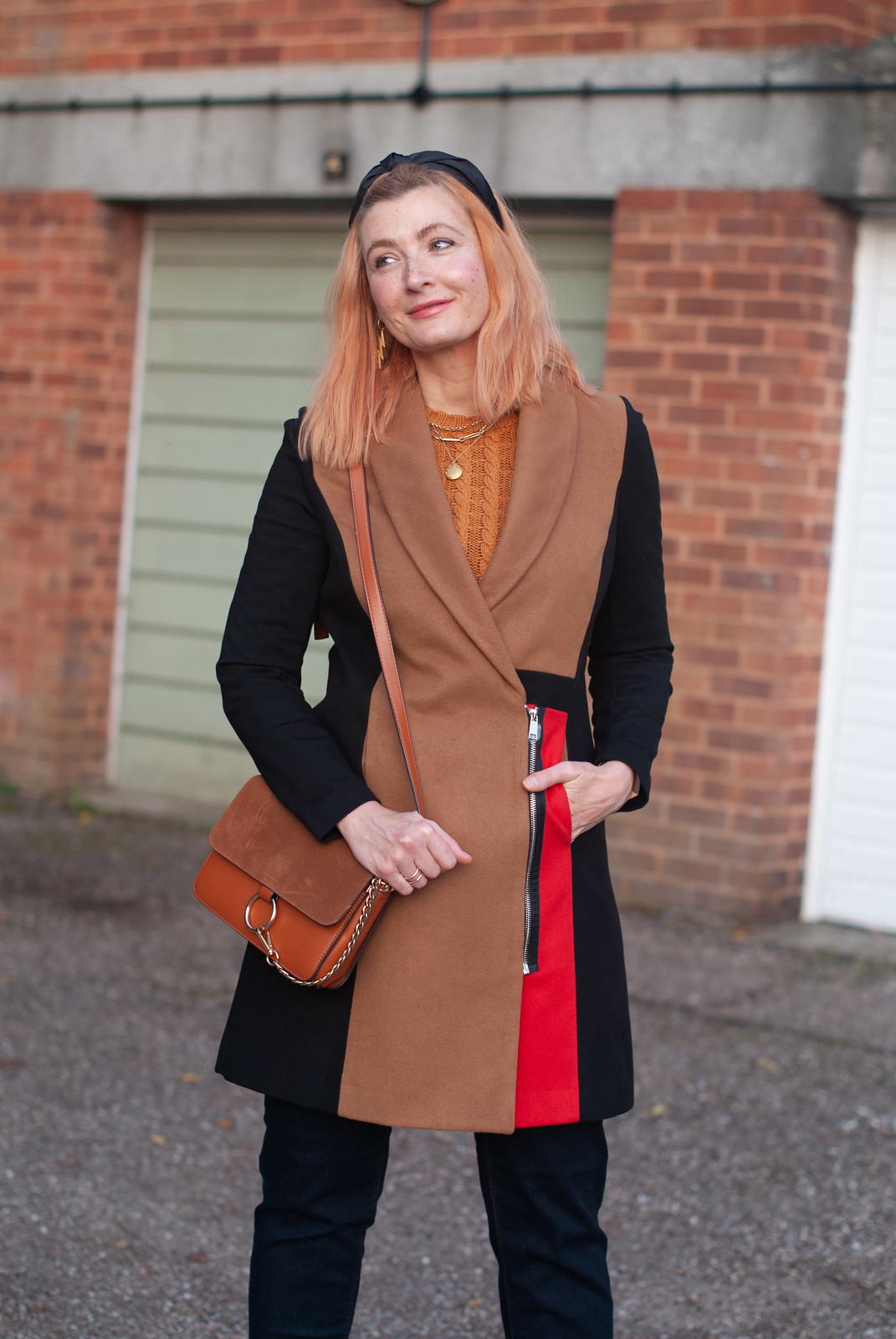A Colour Block Winter Coat With Straight Leg Jeans | Not Dressed As lamb, over 40 style