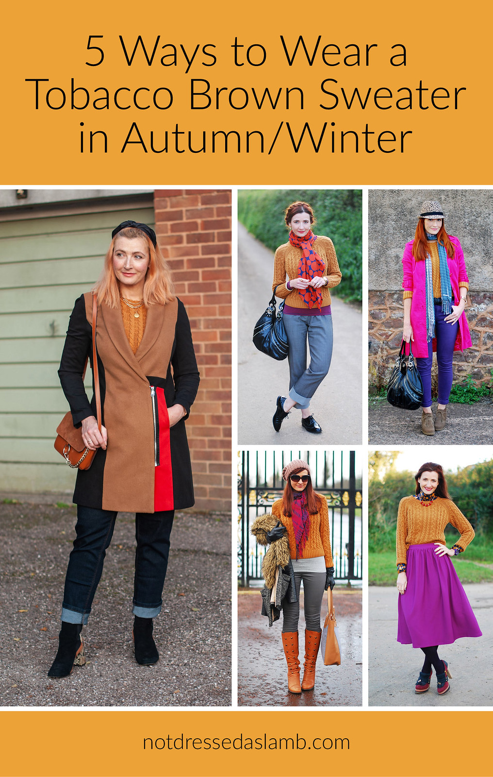5 Ways to Wear an Autumnal Brown Sweater | Not Dressed As Lamb, Over 40 Fashion and Style