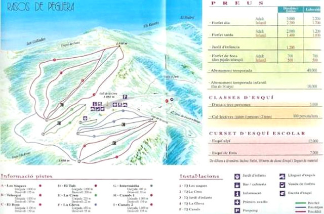 La Vall de Lord'19 -18- Ruta Montcalb-El Ferrús-Peguera -07- Rasos de Peguera -04- Plano Oficial de las pistas en 1998