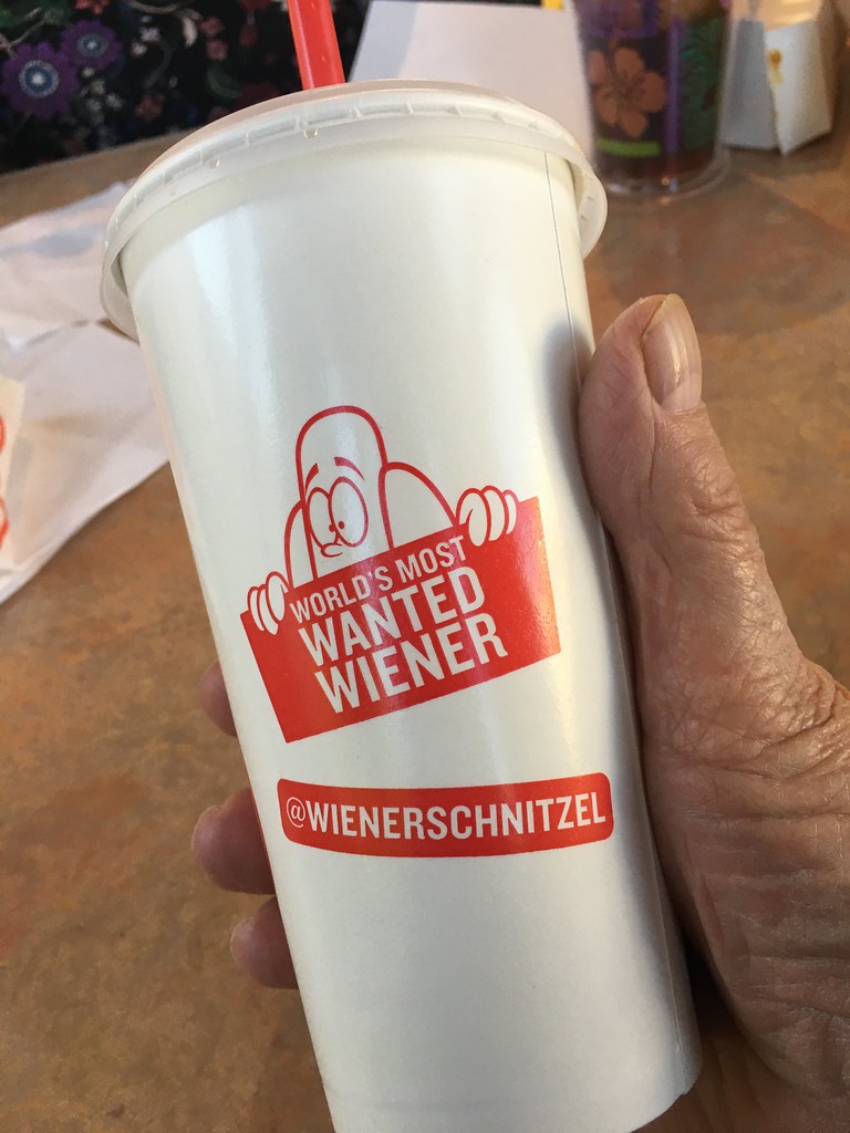 Wienerschnitzel, fast food drink cup.