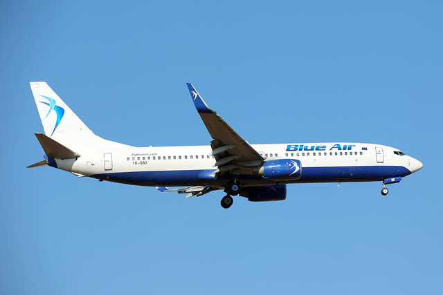 Blue Air B737-800 YR-BMI landing ATH/LGAV