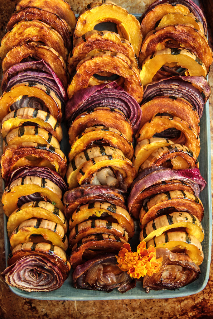 Roasted Delicata Squash and Red Onion from HeatherChristo.com