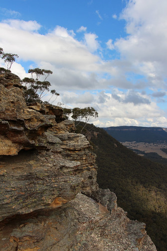 australia new south wales road outdoor lookout landscape view mountain valley forest nature sunset rock blue mountains