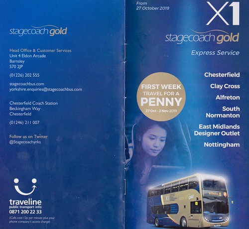 ‘Stagecoach Yorkshire’‘stagecoach gold X1’. Information booklet /1 on Dennis Basford’s railsroadsrunways.blogspot.co.uk’