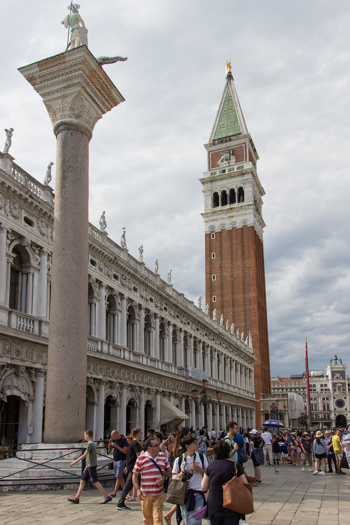 Lion of Venice and St. Mark's Campanile