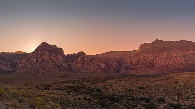 As the Sun sets over Red Rock Canyon