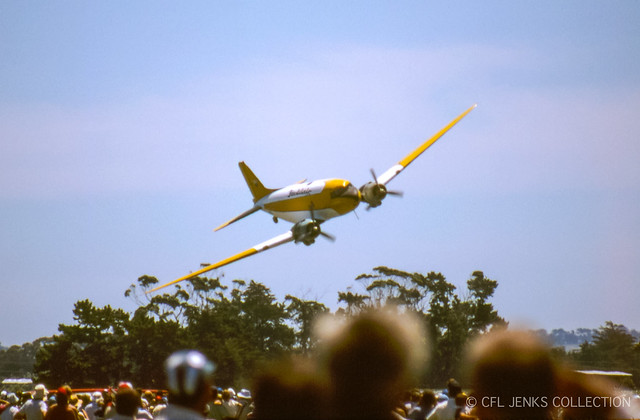 Fieldair DC-3 Topdresser displaying at unknown airshow (possibly ZK-BBJ at Ohakea Open Day)