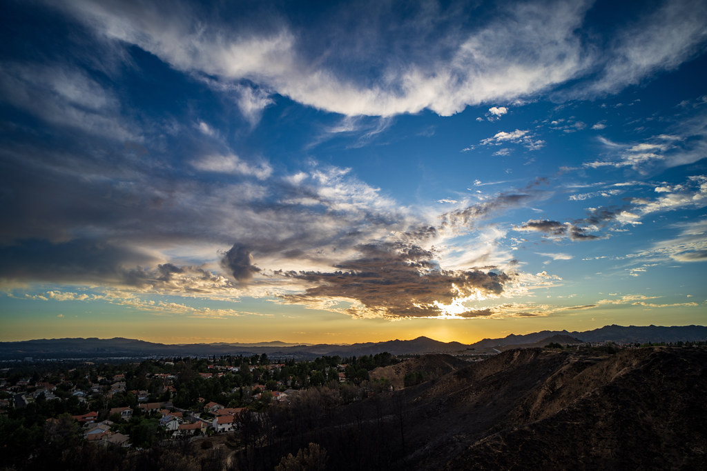 Sunset and twilight in Porter Ranch..