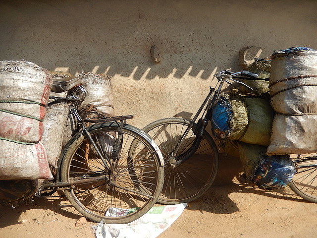 overloaded bicycles
