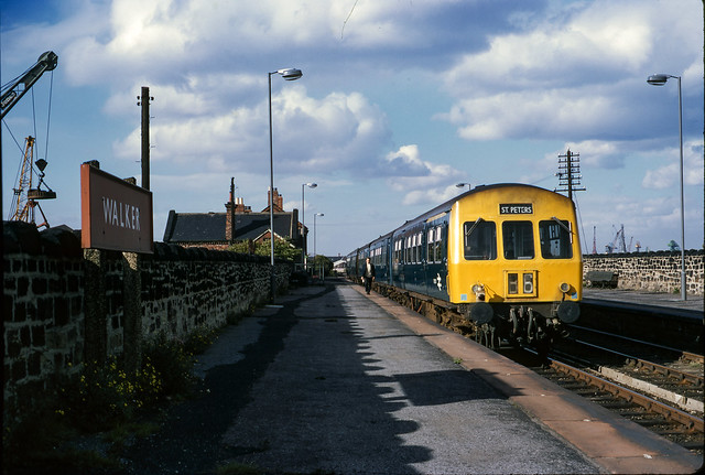 Class 101 DMU @ Walker, North Tyneside, 09/09/1970 [slide 7003]