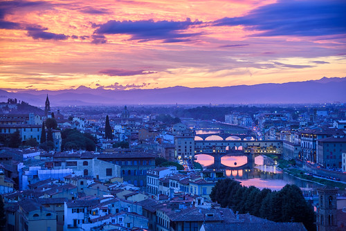 Florence - Sunset over Ponte Vecchio (from Piazzale Michelangelo