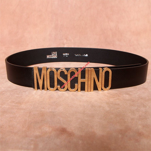 Moschino Logo Buckle Women Large Cow Leather Belt Black | Flickr
