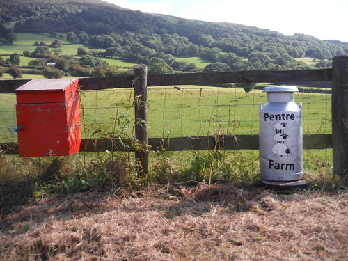 Pentre Farm Postbox, Ysgyryd Fawr in background SWC Walk 347 - Llanvihangel Crucorney Circular (via Bryn Arw and The Skirrid)