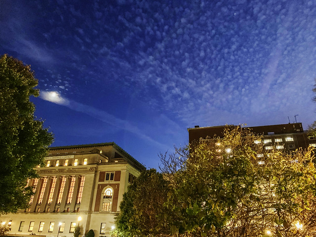 Night sky at Columbia University