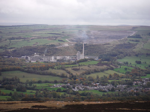 Hope Cement Works, Hope Valley, from Thornhill Brink on Win Hill SWC Walk 349 - Ladybower Inn Circular (via Alport Castles and Derwent Reservoirs) [Win Hill Ending]