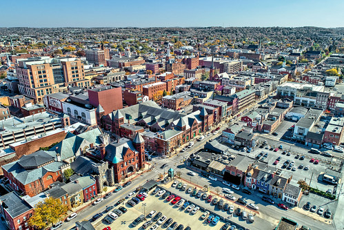 downtown york city pa pennsylvania aerial drone county