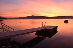 Newfound Lake pink sunrise