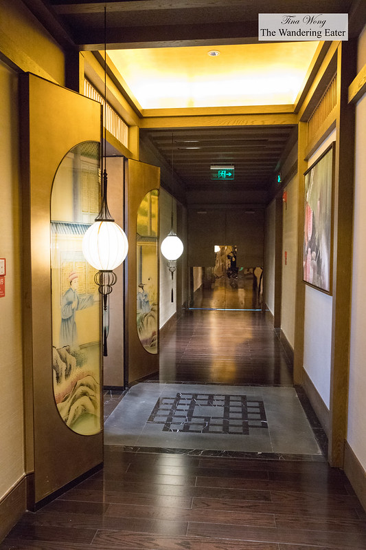 Hallway leading to various private dining rooms