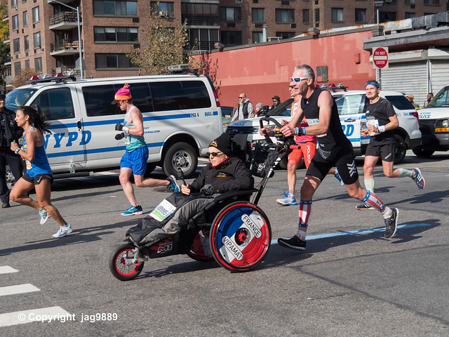 2019 TCS New York City Marathon on Fifth Avenue in Central Harlem, Manhattan NYC