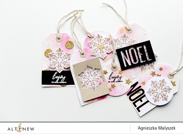 pastel Christmas gift tags