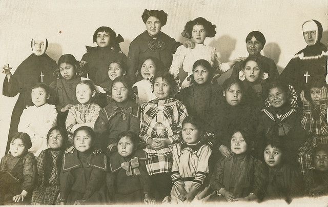 Coeur d'Alene Tribe Children at Sacred Heart Mission, circa 1910 - DeSmet, Idaho