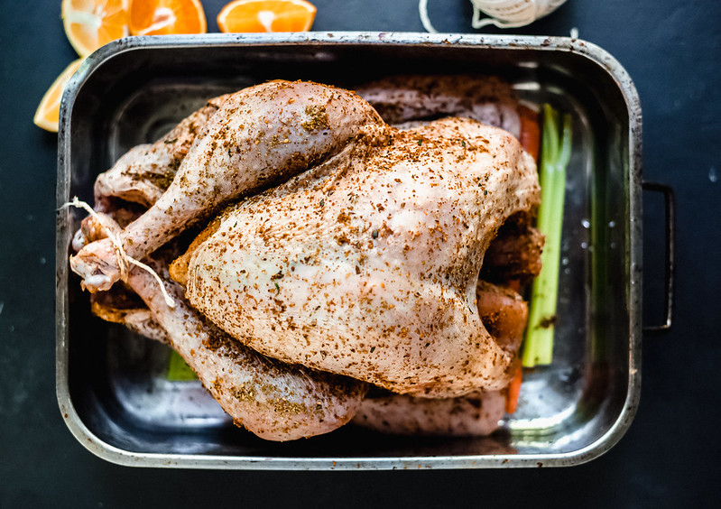 The ultimate Thanksgiving citrus and herb roast turkey, seasoned with loads of aromatic zaatar, citrus zest and fresh herbs and then slathered with butter making it juicy and flavorful.