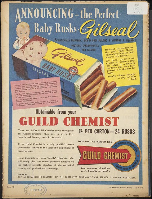 1948 advertisement for Gilseal Baby Rusks