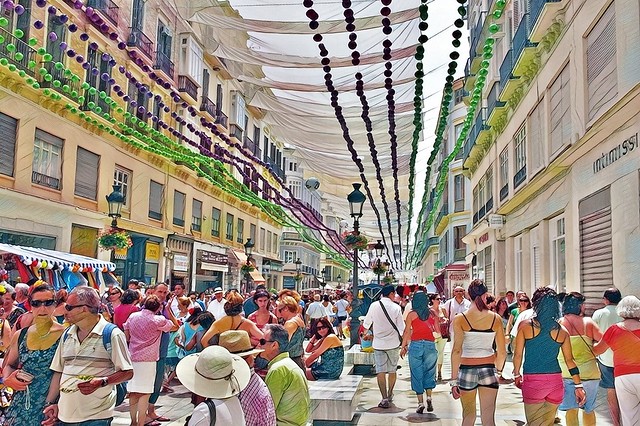 Feria en calle Larios