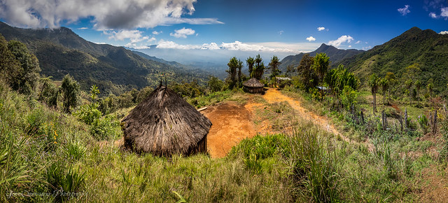 Mountain village huts, PNG