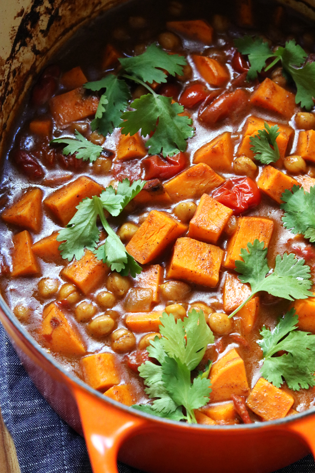 Indian Roasted Chickpea and Sweet Potato Curry