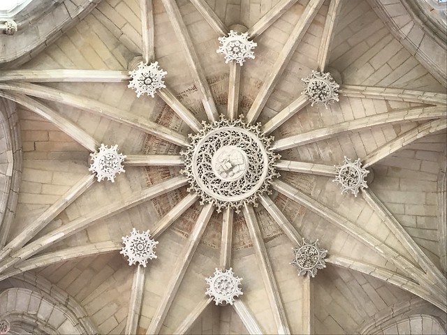 The Abbey of Batalha, Portugal (1388 - 1438, with later additions) - the design in the center of the dome above the Capela do Fundador (Chapel of the Founder)