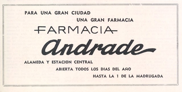 la farmacia Andrade  estaba abierta todos los dias del año, hasta la 1 de la madrugada