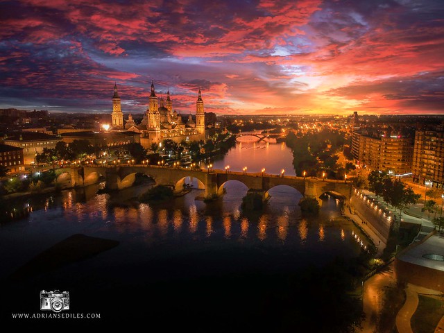 Red sunset in Zaragoza - Adrian Sediles Embi