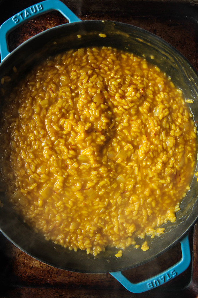 Pot of Gold: Pumpkin saffron chantrelle risotto (Vegan and Gluten-free) from HeatherChristo.com