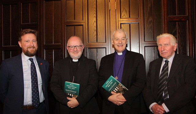 Co-editors of Irish Anglicanism 1969-2019 Dr Paul Harron and Dr Kenneth Milne (left and right) with Archbishop Richard Clarke and Archbishop Michael Jackson.