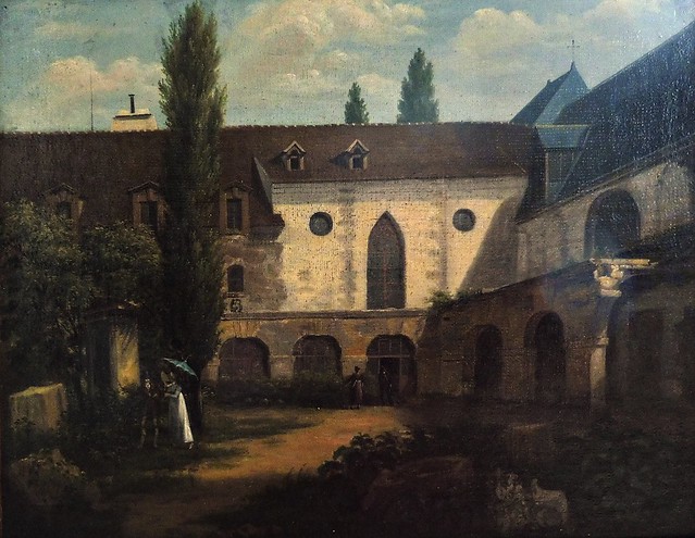 19 - Paris - Musée Marmottan Monet - Etienne-Joseph Bouhot, La cour du couvent des Petits Augustins à Paris, Huile sur toile, Vers 1818