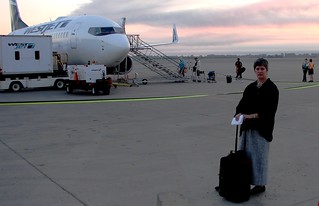 Boarding WestJet Early Morning at Hamilton Airport