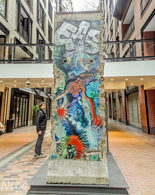 Part of Berlin wall, 1961 to 1989, at Montreal World Trade Centre, donated to the City of Montréal by Germany to commemorate Montréal’s 350th anniversary DSC04496