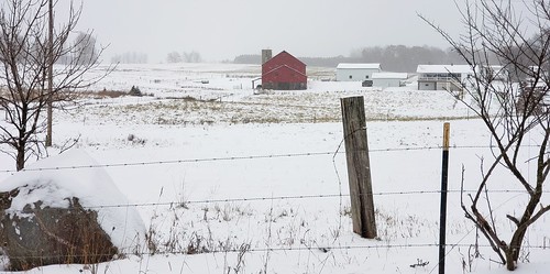 westernisabellacounty michigan snow photo fields farmcounty amish house barn fence posts